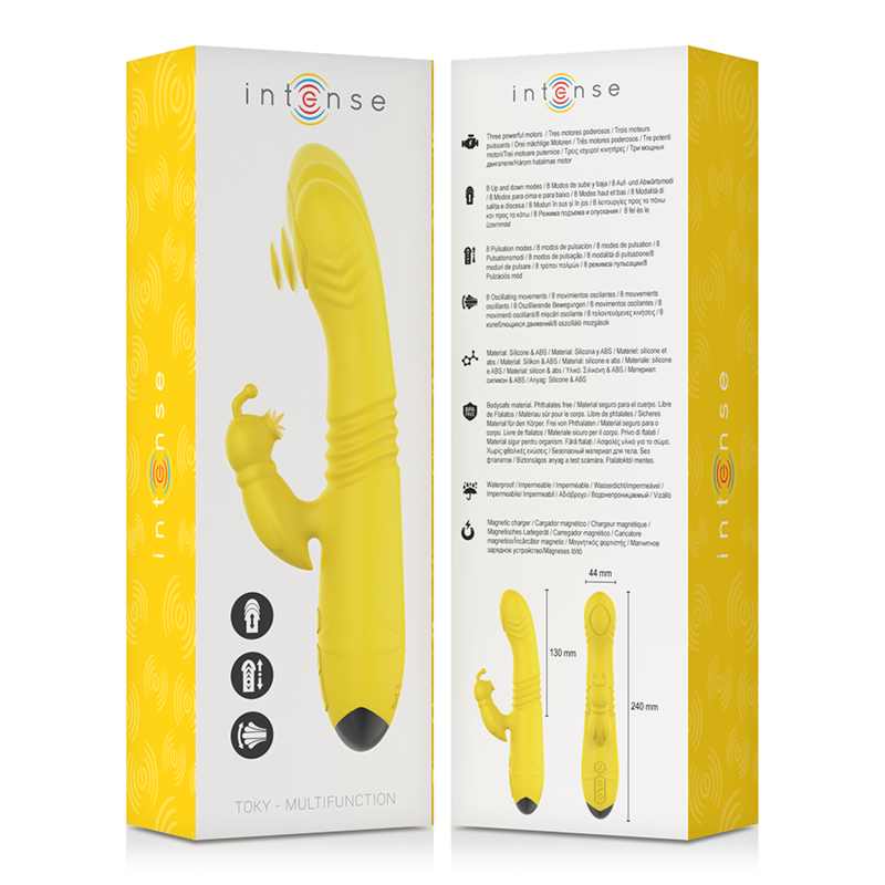 INTENSE - TOKY Multifunktionsvibrator Up & Down mit Klitorisstimulator Gelb