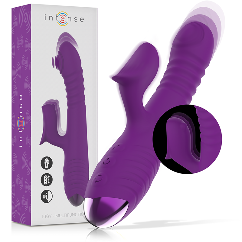 INTENSE - IGGY Multifunktions-wiederaufladbarer Vibrator Up & Down mit Klitorisstimulator Lila