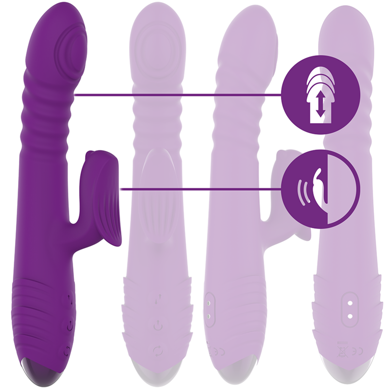 INTENSE - IGGY Multifunktions-wiederaufladbarer Vibrator Up & Down mit Klitorisstimulator Lila