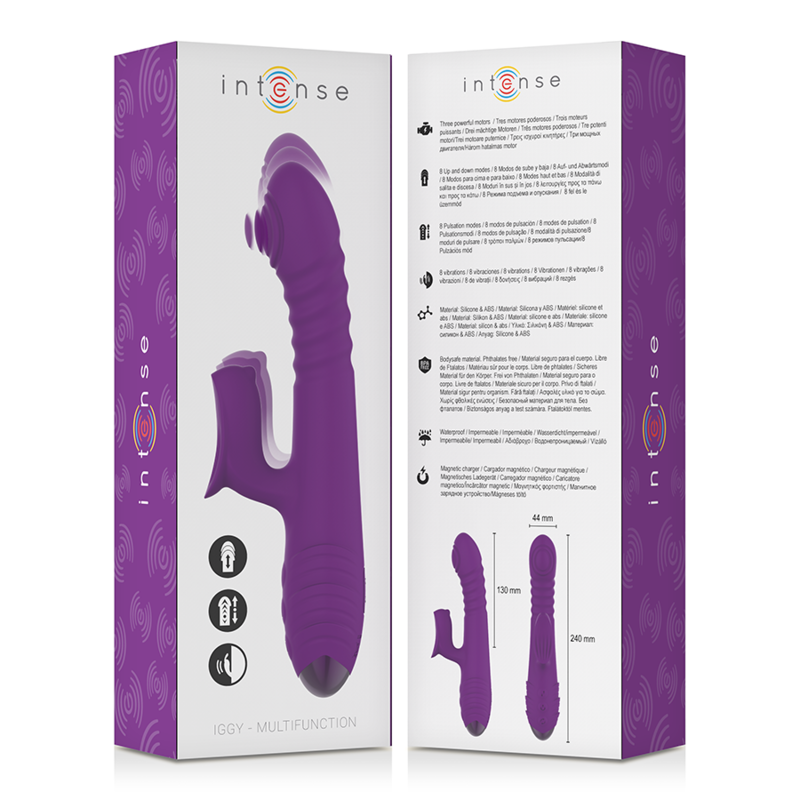INTENSE - IGGY Multifunktions-wiederaufladbarer Vibrator Up & Down mit Klitorisstimulator Lila