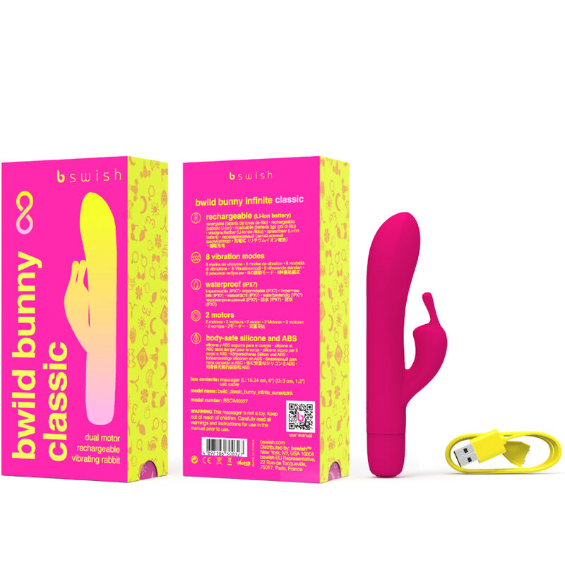 B SWISH - BWILD BUNNY INFINITE klassischer wiederaufladbarer Vibrator Rosa Silikon