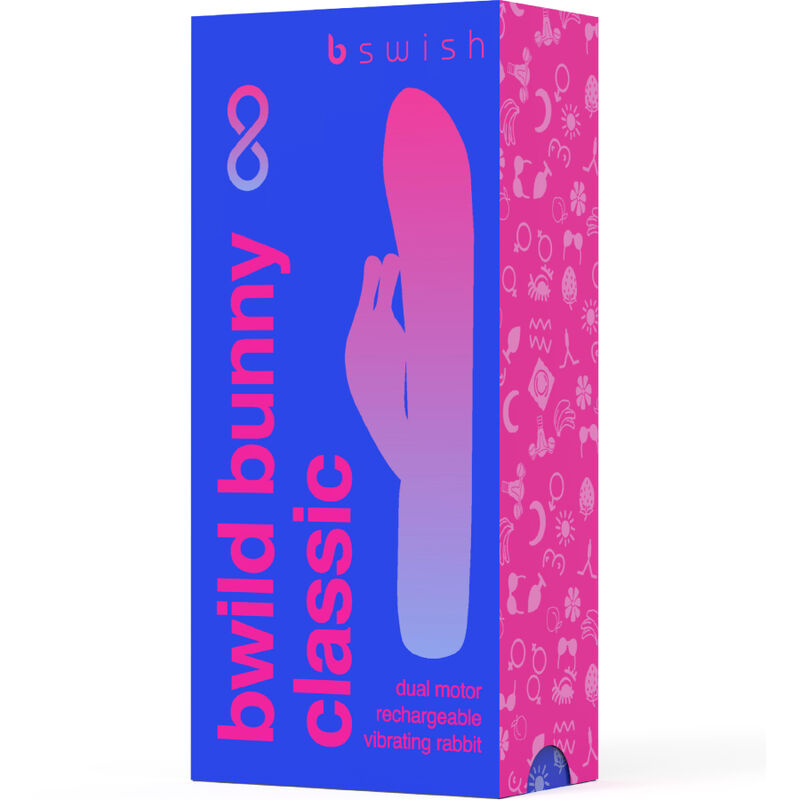 B SWISH - BWILD BUNNY INFINITE klassischer wiederaufladbarer Vibrator aus blauem Silikon