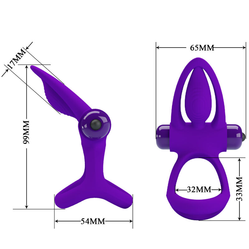 PRETTY LOVE - Vibratorring 10 Vibrationen Lila Silikon