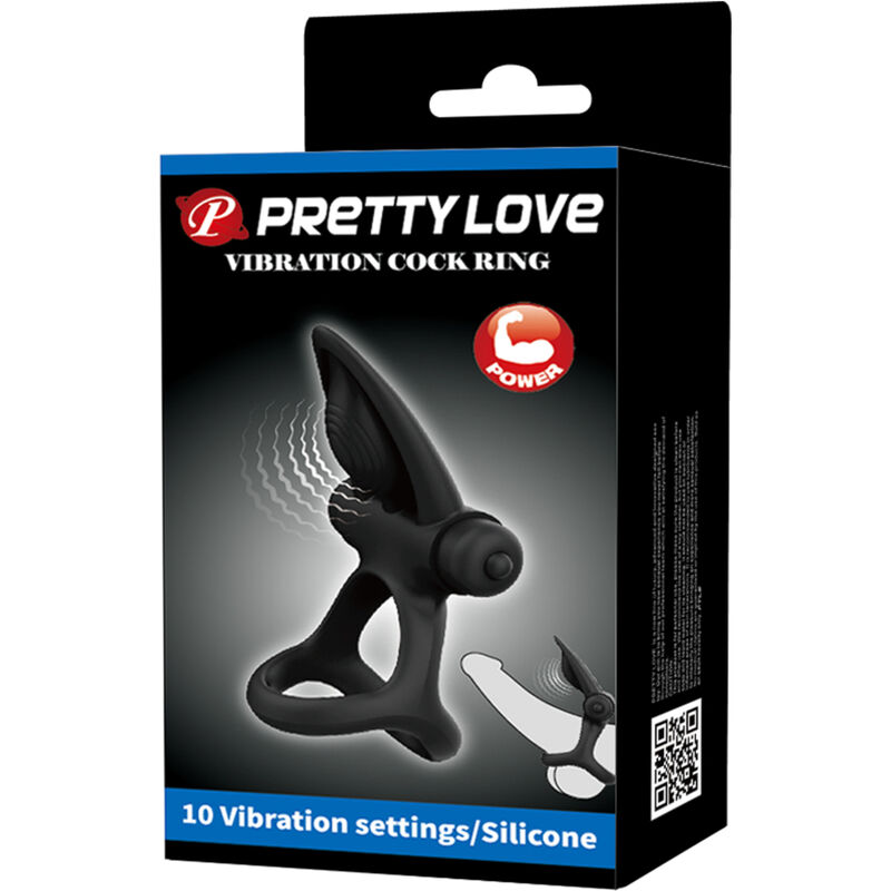 PRETTY LOVE - Vibrationsring 10 Vibrationen schwarzes Silikon