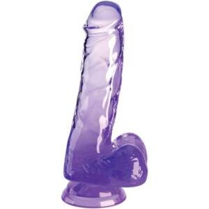 KING COCK - CLEAR REALISTISCHER PENIS MIT KUGELN 13,5 CM LILA