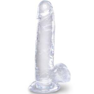 KING COCK - CLEAR REALISTISCHER PENIS MIT EIEREN 15,2 CM TRANSPARENT