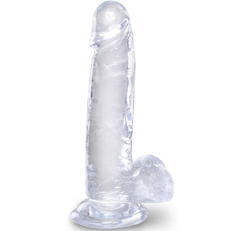KING COCK - CLEAR REALISTISCHER PENIS MIT EIEREN 15,2 CM TRANSPARENT