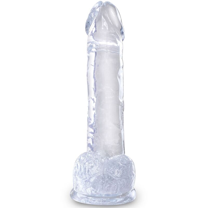 KING COCK - CLEAR REALISTISCHER PENIS MIT EIEREN 15,2 CM TRANSPARENT
