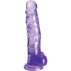 KING COCK - CLEAR REALISTISCHER PENIS MIT KUGELN 16,5 CM LILA