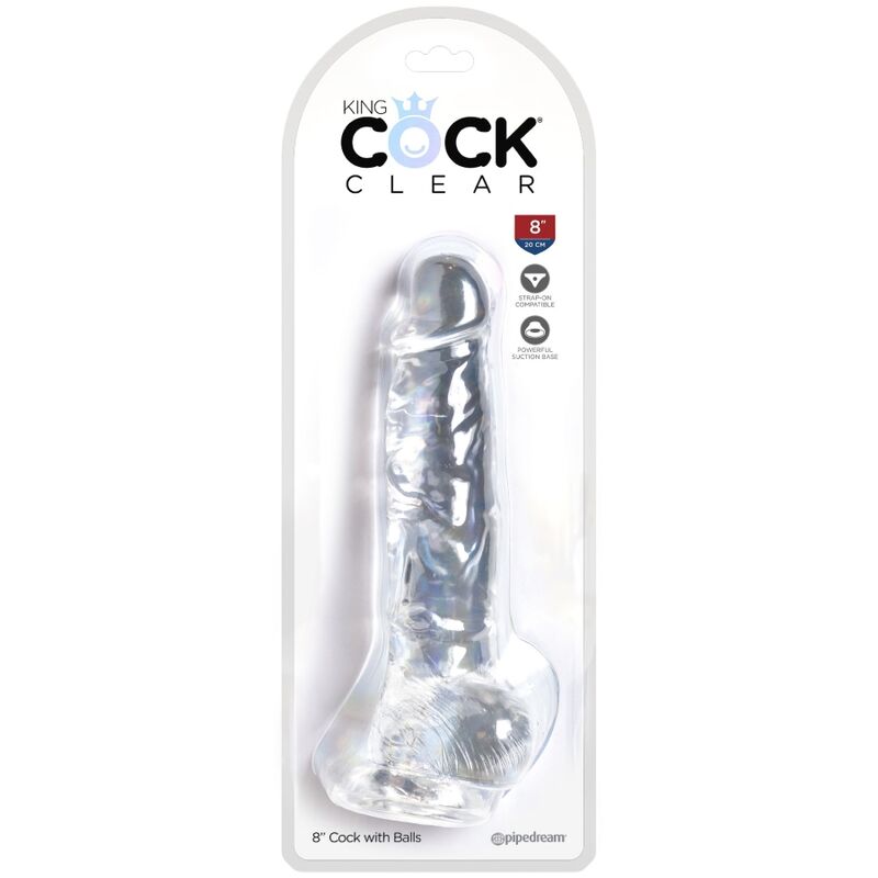 KING COCK - CLEAR REALISTISCHER PENIS MIT EIEREN 16,5 CM TRANSPARENT
