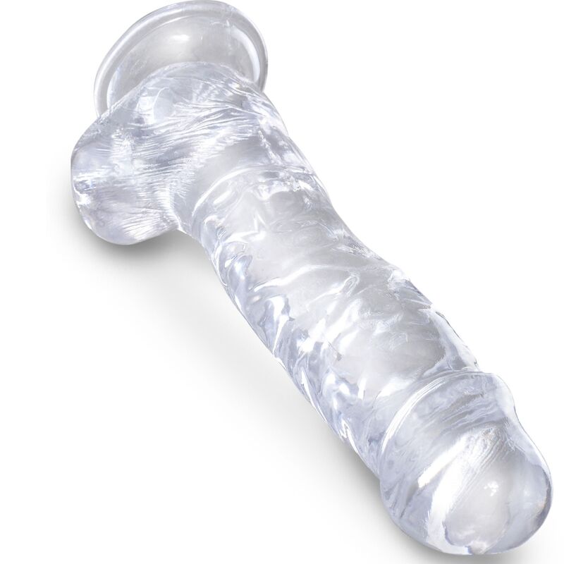 KING COCK - CLEAR REALISTISCHER PENIS MIT EIEREN 16,5 CM TRANSPARENT
