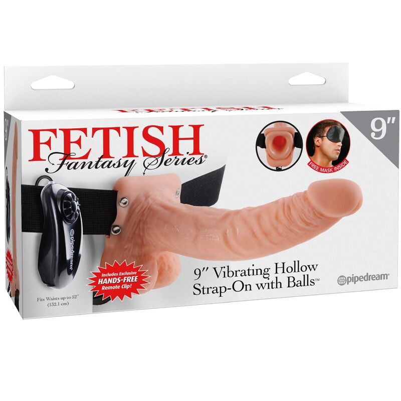 FETISH FANTASY SERIES - Verstellbarer Gurt mit Fernbedienung, realistischer Penis mit Hoden 23 cm