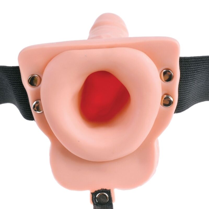 FETISH FANTASY SERIES - Verstellbarer Gurt mit Fernbedienung, realistischer Penis mit wiederaufladbaren Hoden und Vibrator 15 cm
