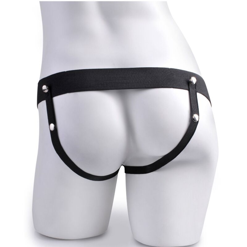 FETISH FANTASY SERIES - Verstellbarer Gurt mit Fernbedienung, realistischer Penis mit wiederaufladbaren Hoden und Vibrator 15 cm