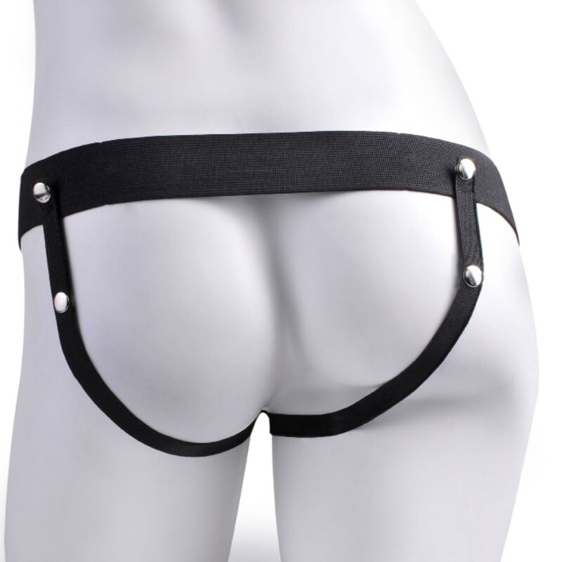 FETISH FANTASY SERIES - Verstellbarer Gurt realistischer Penis mit wiederaufladbaren Bällen und Vibrator 17,8 cm