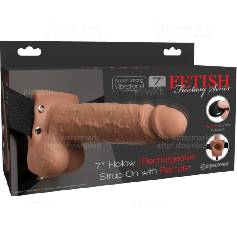 FETISH FANTASY SERIES - Verstellbarer Gurt realistischer Penis mit wiederaufladbaren Bällen und Vibrator 17,8 cm