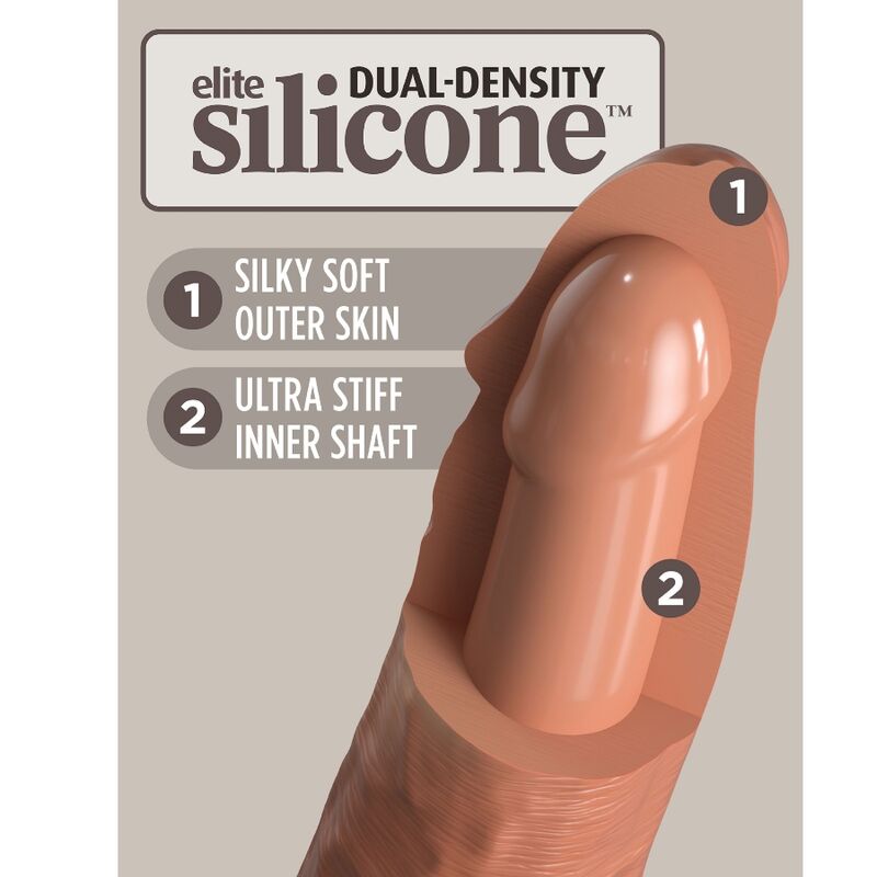 KING COCK - ELITE realistischer Silikondildo 20,3 cm Karamell