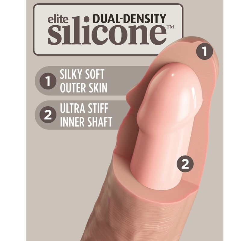 KING COCK - ELITE realistischer Dildo mit Vibration und Silikon 15,2 cm