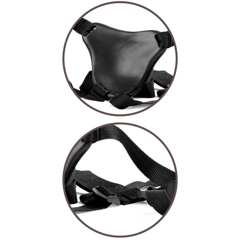 KING COCK - ELITE DELUXE VERSTELLBARES HARNESS-KIT RING MIT HODEN & DILDO 20,3 CM