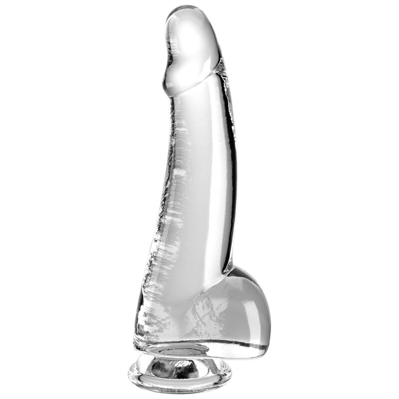 KING COCK - Klarsicht-Dildo mit Hoden 15,2 cm transparent