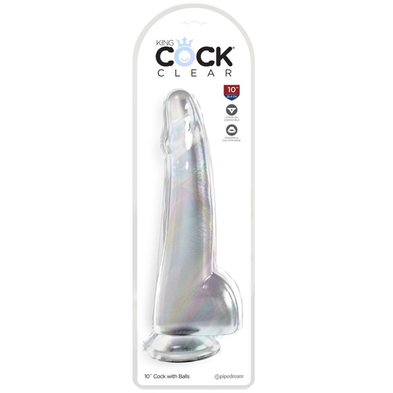 KING COCK - Clear Dildo mit Hoden 19 cm Transparent