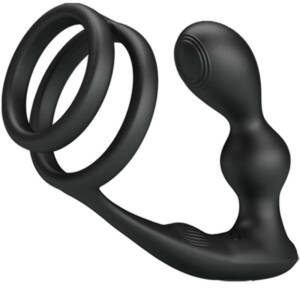 PRETTY LOVE - MARSHALL Penisring mit vibratorischem Analplug und Fernbedienung