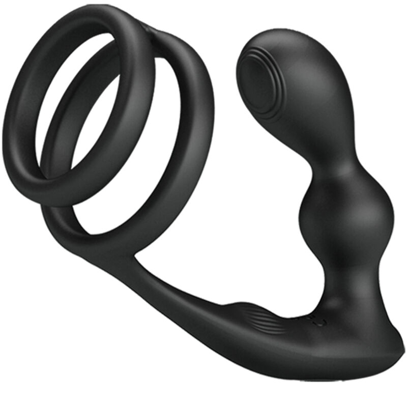 PRETTY LOVE - MARSHALL Penisring mit vibratorischem Analplug und Fernbedienung