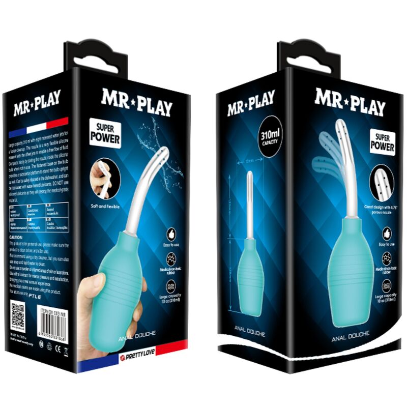 MR PLAY - Analbirne, blaue Gummi-Dusche