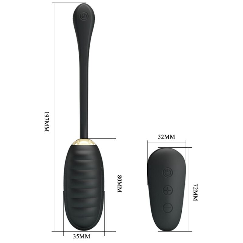 PRETTY LOVE - DOREEN LUXURY Wiederaufladbares Vibrations-Ei Schwarz mit Fernbedienung