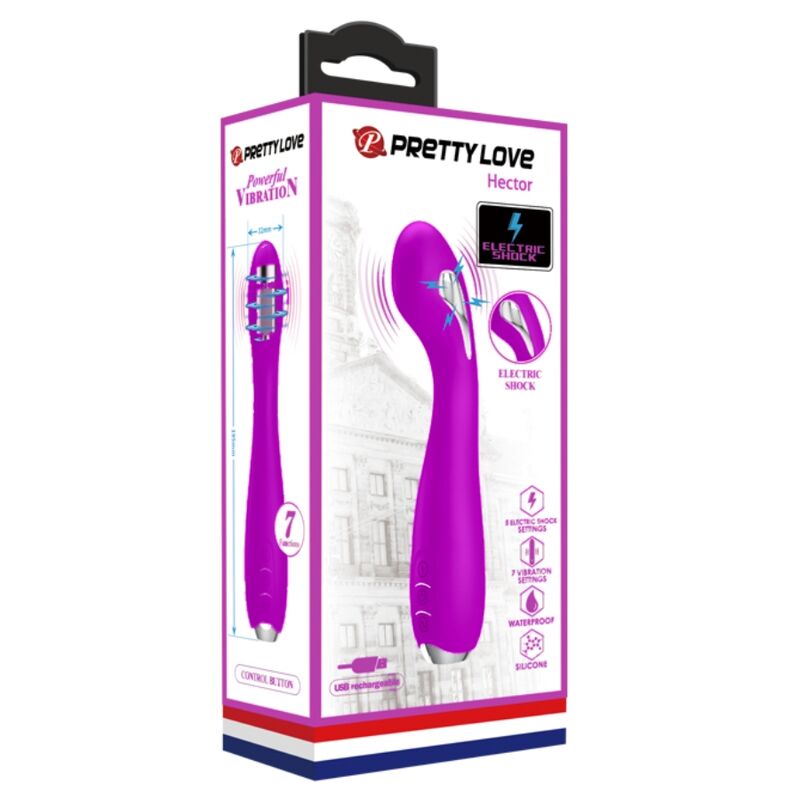 PRETTY LOVE - HECTOR Wiederaufladbarer Elektroschock-Vibrator wasserdicht Lila