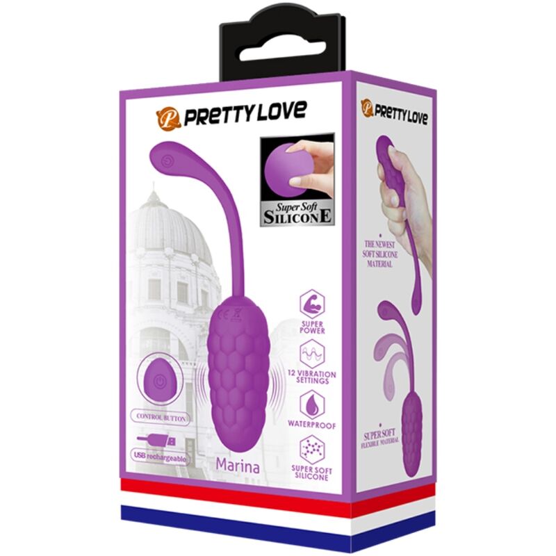 PRETTY LOVE - VIBRATIONS-EI MIT LILA WIEDERAUFLADBARER MEERESTEXTUR