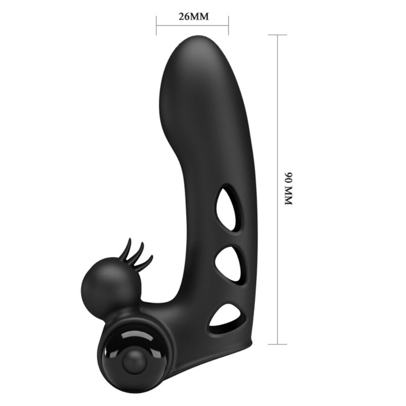 PRETTY LOVE - ORLANDO Schwarze Vibrator-Fingerhülle
