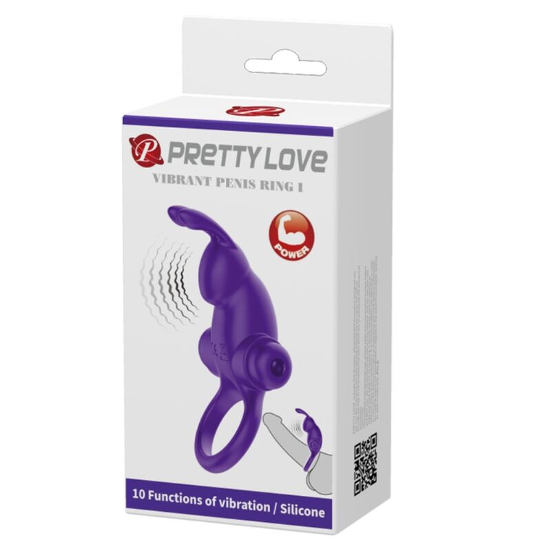 PRETTY LOVE - Vibratorring mit Kaninchen für Lila Penis