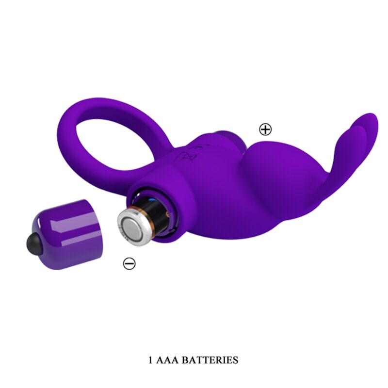 PRETTY LOVE - Vibratorring mit Kaninchen für Lila Penis