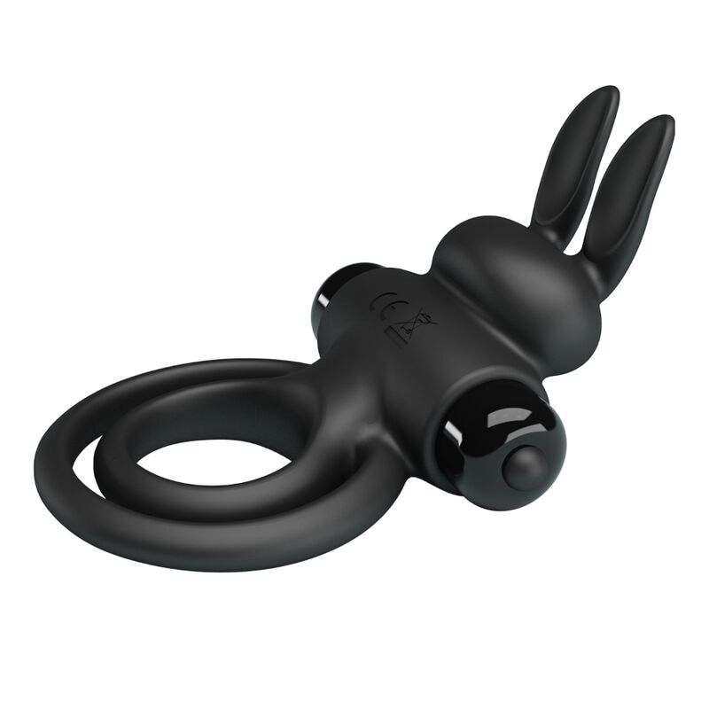 PRETTY LOVE - VIBRATOR III Kaninchenring für schwarzen Penis