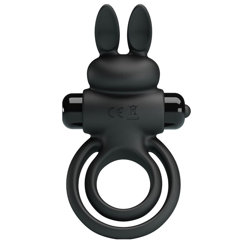 PRETTY LOVE - VIBRATOR III Kaninchenring für schwarzen Penis