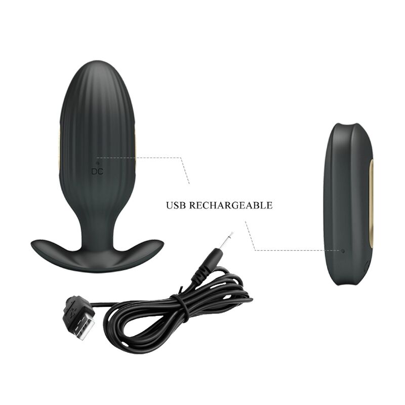 PRETTY LOVE - KELLY PLUG ANAL wiederaufladbarer Vibrator Schwarz