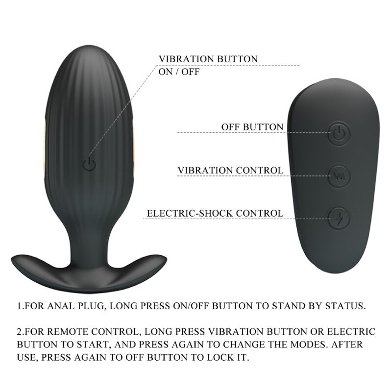 PRETTY LOVE - KELLY PLUG ANAL wiederaufladbarer Vibrator Schwarz