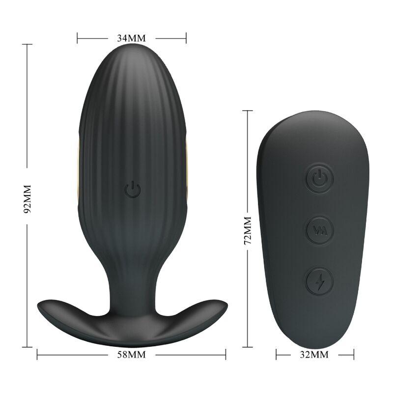 PRETTY LOVE - KELLY PLUG ANAL wiederaufladbarer Vibrator Schwarz