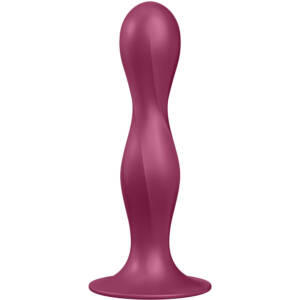 SATISFYER - DOUBLE BALL-R Silikondildo Granat