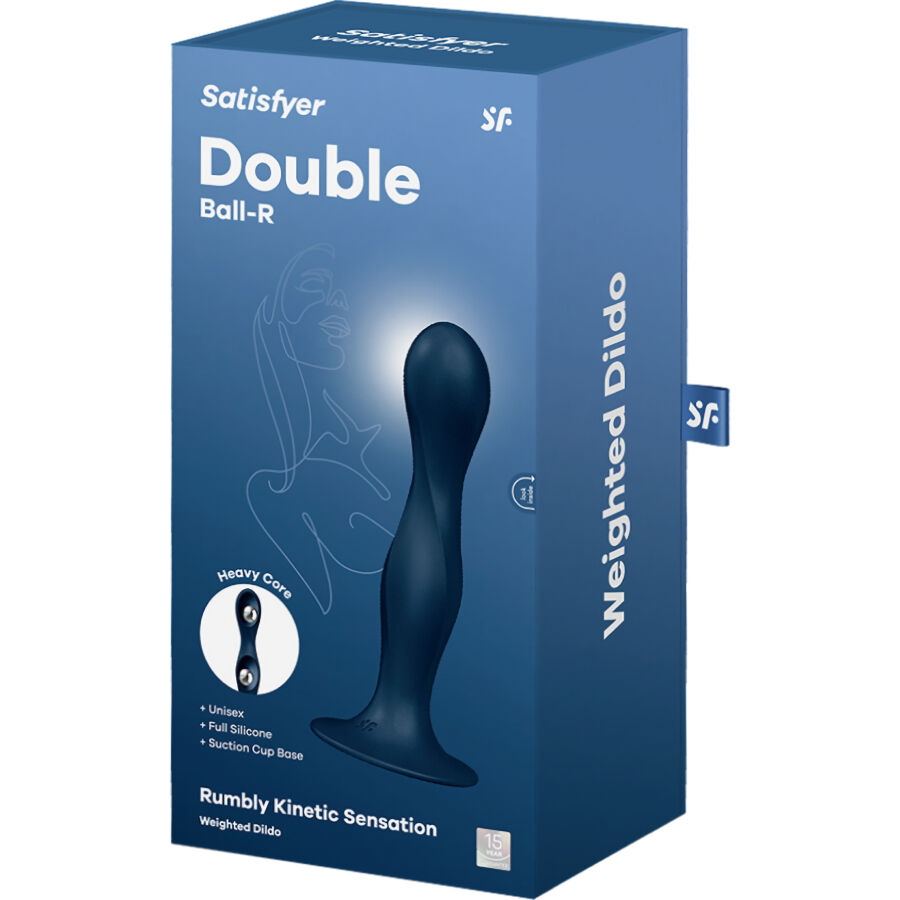 SATISFYER - DOUBLE BALL-R Silikondildo Blau