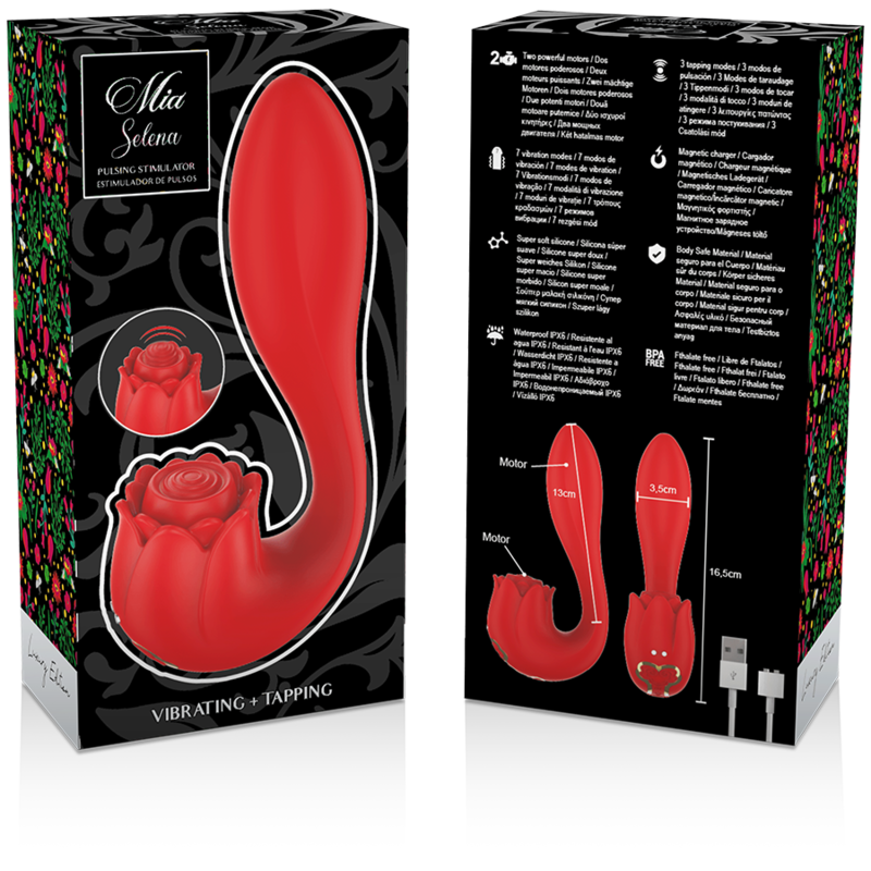 MIA - SELENA VIBRATOR MIT KLAPPFUNKTION ROT