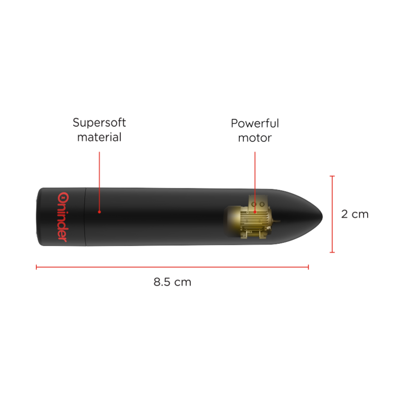 ONINDER - BERLIN BULLET VIBRATOR Schwarz 9 Modi 8,5 x 2 cm - Kostenlose App