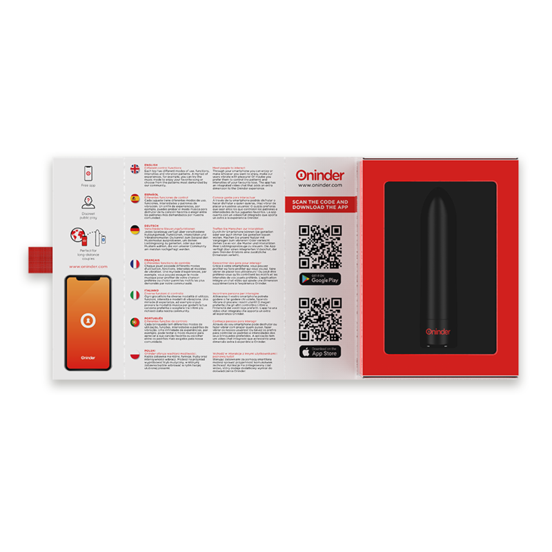 ONINDER - BERLIN BULLET VIBRATOR Schwarz 9 Modi 8,5 x 2 cm - Kostenlose App