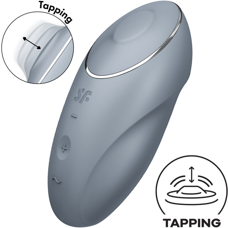 SATISFYER - TAP & CLIMAX 1 Auflegevibrator Grau