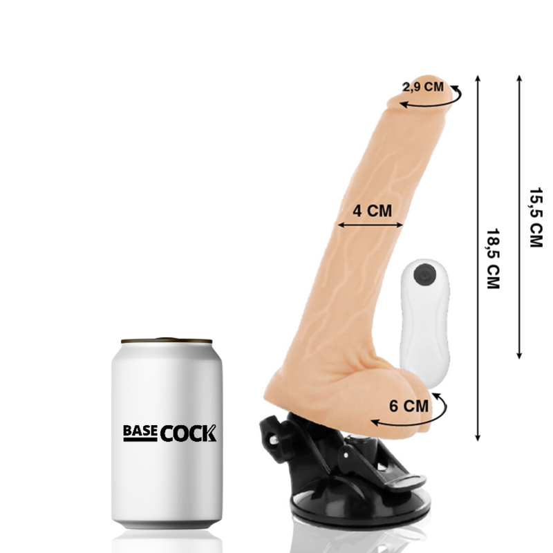 BASECOCK - Artikulierbarer Vibrator mit Fernbedienung 18,5 cm -O- 4 cm
