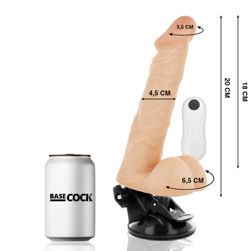 BASECOCK - Artikulierbarer Vibrator mit Fernbedienung 20 cm -O- 4,5 cm