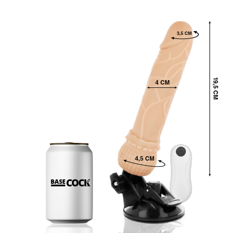 BASECOCK - Realistischer natürlicher Fernbedienungs-Vibrator 19,5 cm -O- 4 cm