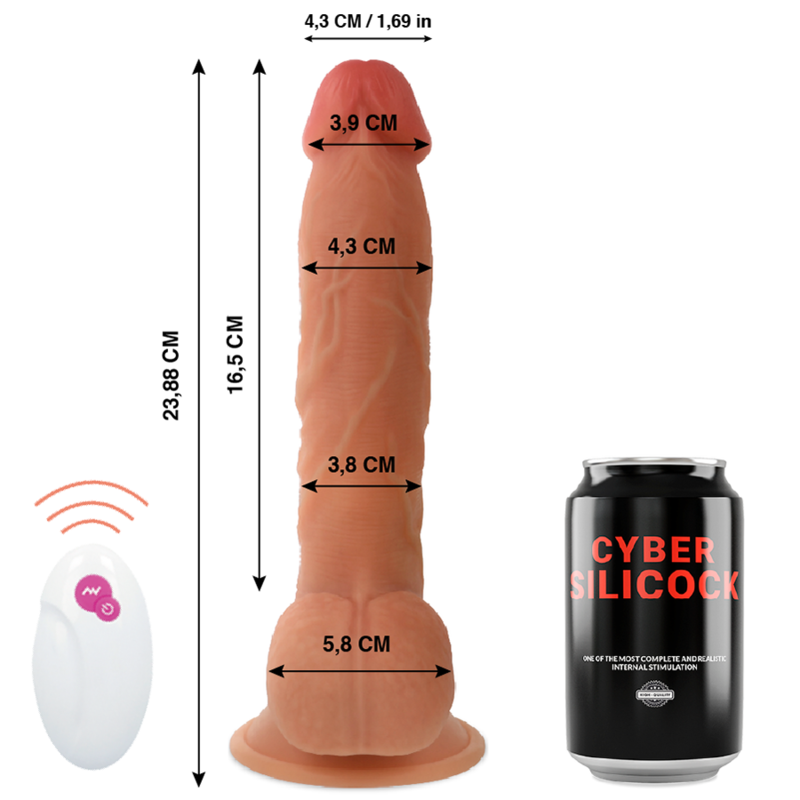 CYBER SILICOCK - Fernbedienung Realistisch MR JOHN 23,88 cm -O- 4,3 cm
