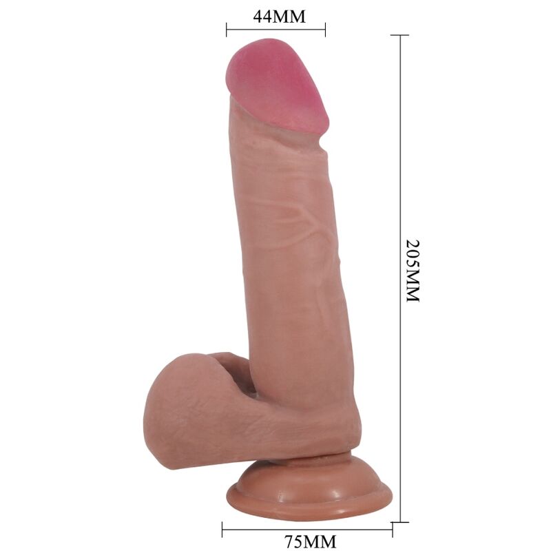 PRETTY LOVE - REALISTISCHER DILDO DER SLIDING SKIN-SERIE MIT SAUGNAPF BRAUN 20,5 CM